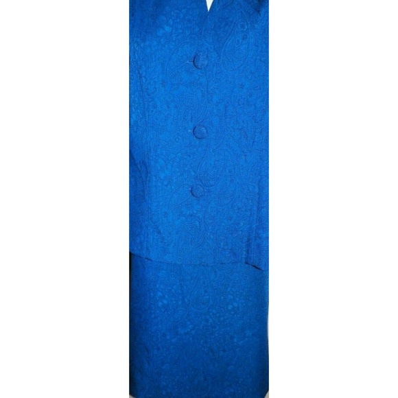 Women's 12P Jacket 10P Skirt Suit Blue CB Collecti - Picture 8 of 8